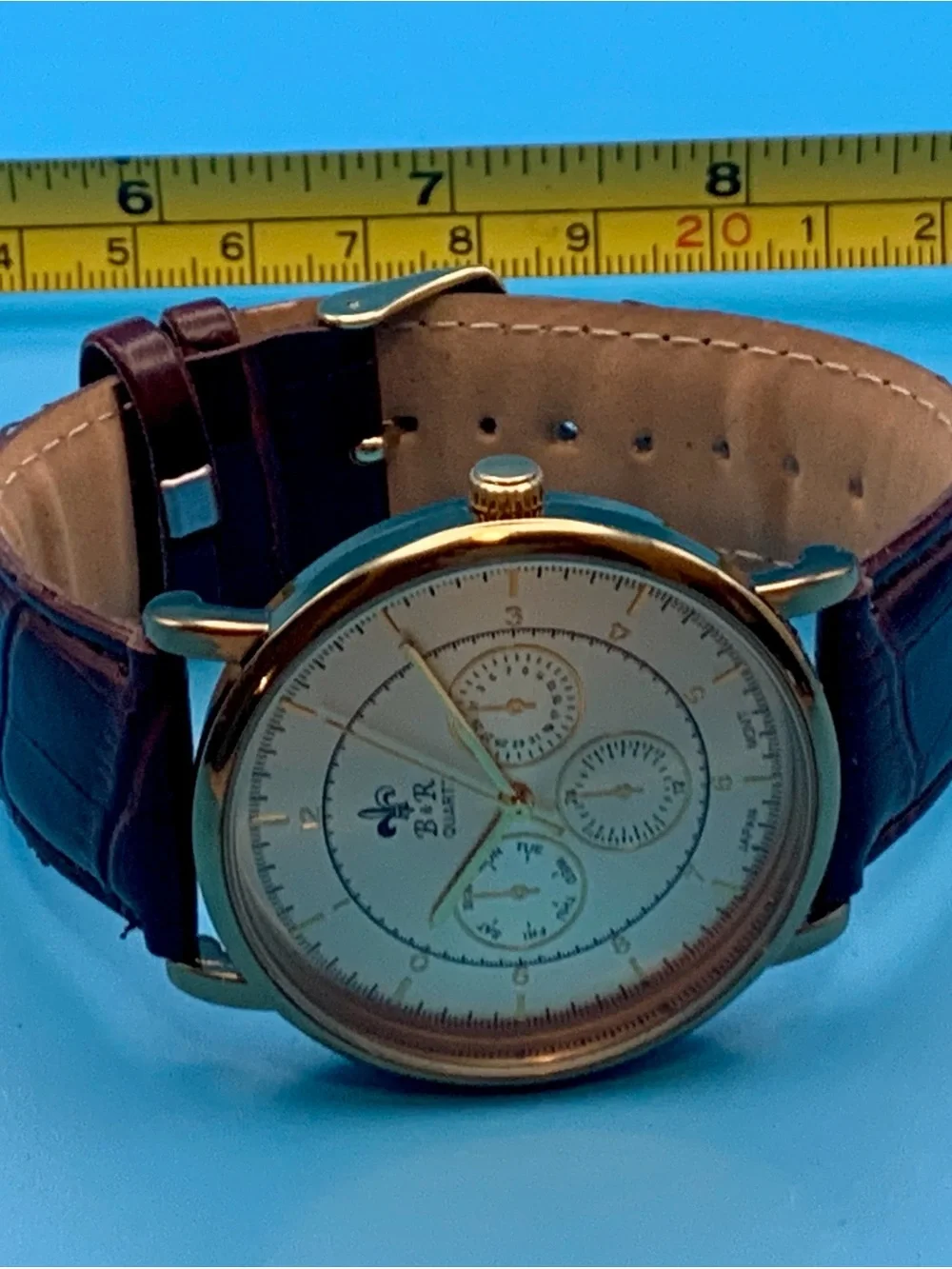 B&R BELL & ROSE Men’s Fashion Wristwatch Faux Subdials Japan Movt Works New Batt